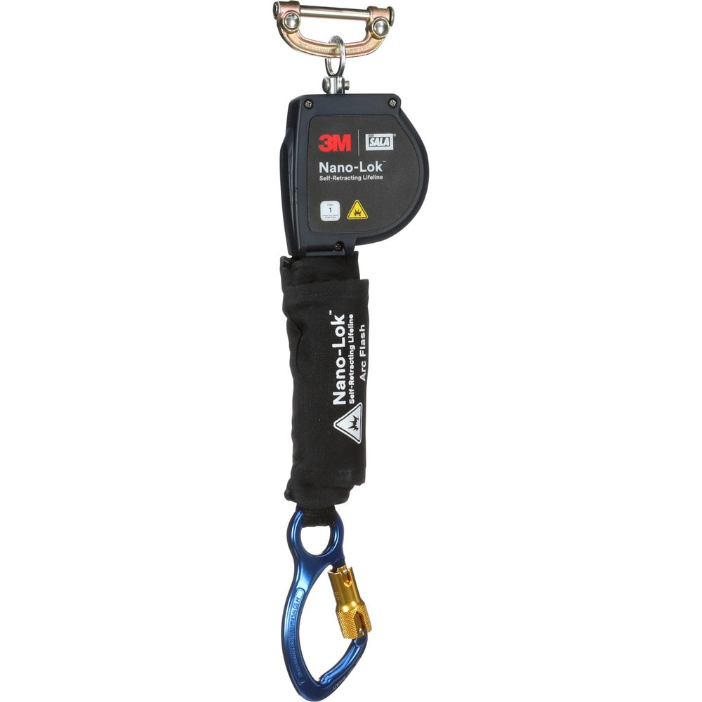 Self-Retracting Lifeline: 420 lb Capacity, 8.00' Lifeline, Single Pin Connector