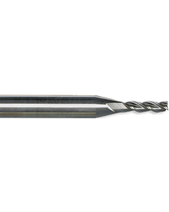 3/64″ Dia. × 9/64″ LOC × 1/4″ Shank Dia. × 2-1/2″ OAL, 3 Flute, Carbide, TiCN, Square End Mill