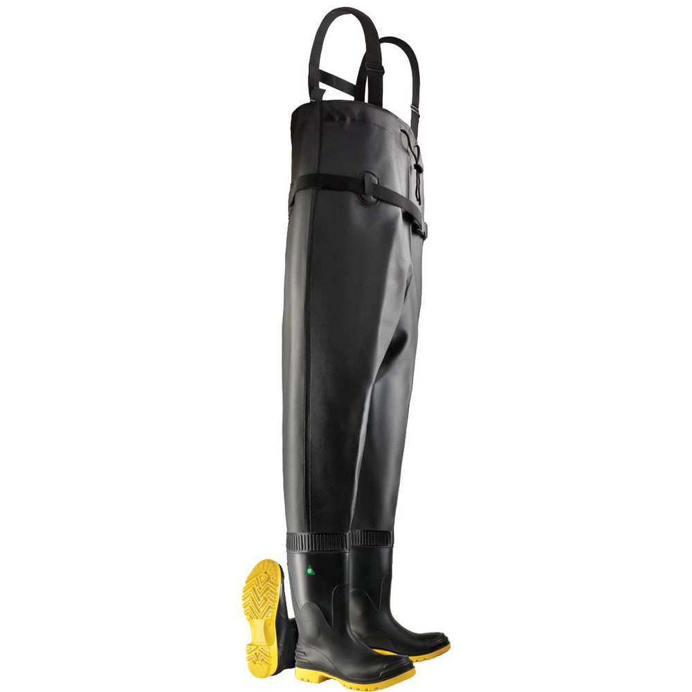 Hip & Chest Wader: Wader, Black, PVC, Size 6