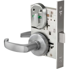 Lever Locksets; Lockset Type: Privacy; Key Type: Keyed Different; Back Set: 2-3/4; Cylinder Type: Non-Keyed; Material: Metal; Door Thickness: 1-3/4; Finish: Satin Chrome