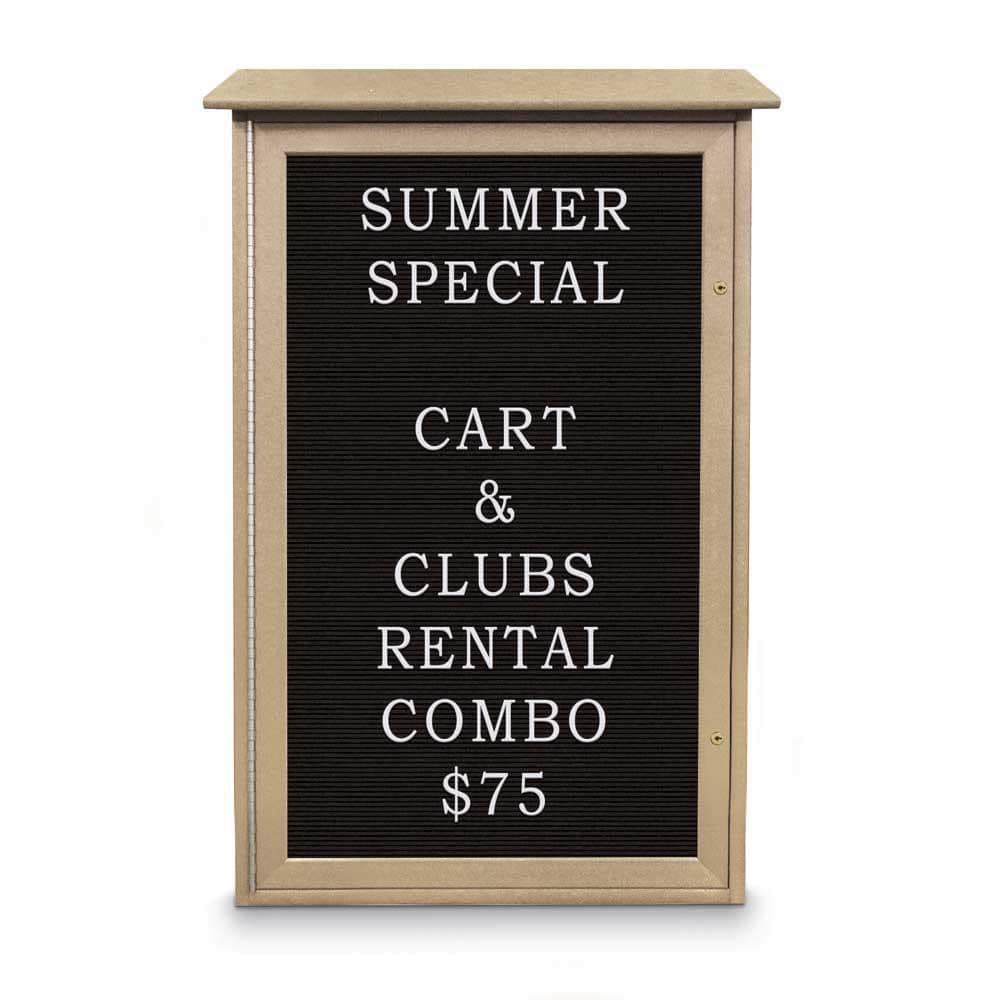 Enclosed Letter Board: 42" Wide, 26" High, Laminate, Black