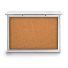 Enclosed Cork Bulletin Board: 52" Wide, 40" High, Cork, Natural Tan