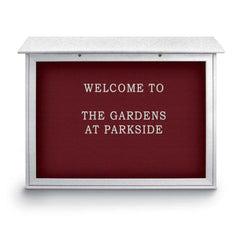 Enclosed Letter Board: 45" Wide, 36" High, Fabric, Berry