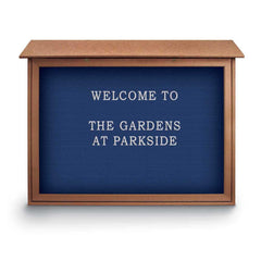 Enclosed Letter Board: 45" Wide, 36" High, Laminate, Blue