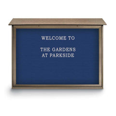 Enclosed Letter Board: 52" Wide, 40" High, Laminate, Blue