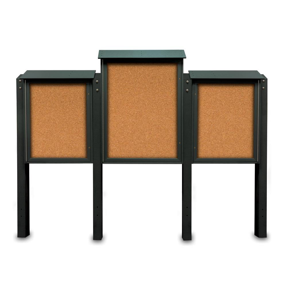 Enclosed Cork Bulletin Board: 84" Wide, 36" High, Cork, Natural Tan