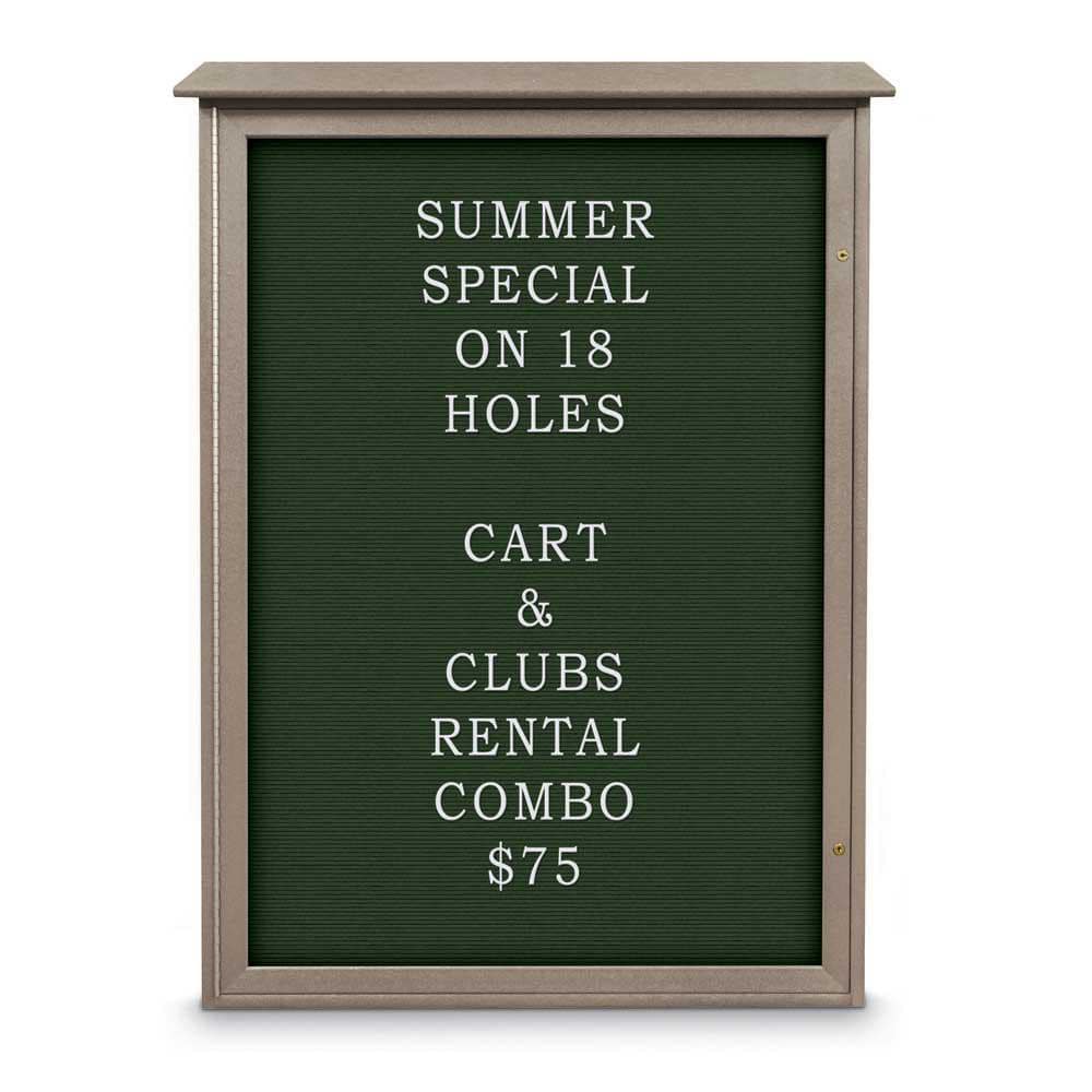 Enclosed Letter Board: 54" Wide, 38" High, Fabric, Woodland Green