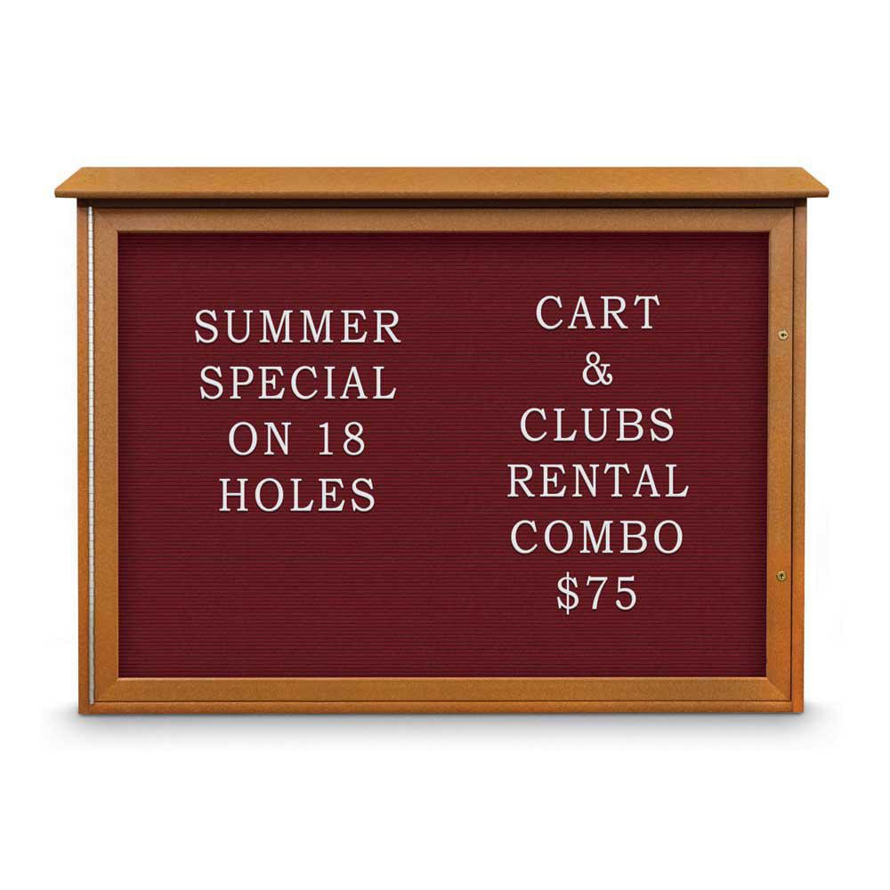Enclosed Letter Board: 48" Wide, 36" High, Fabric, Berry