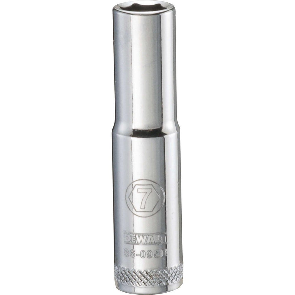 Deep Hand Socket: 1/4" Drive, 7.00 mm Socket, 6-Point