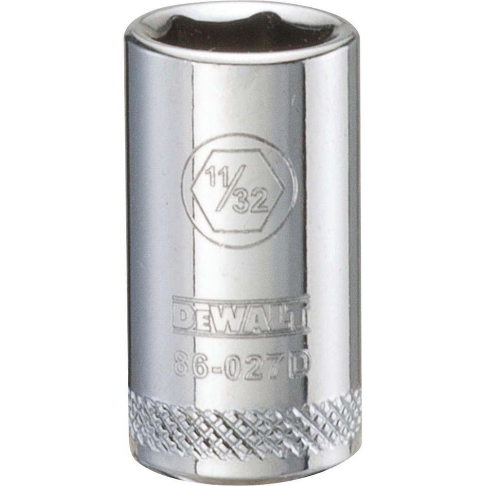 Standard Hand Socket: 1/4" Drive, 11/32" Socket, 6-Point