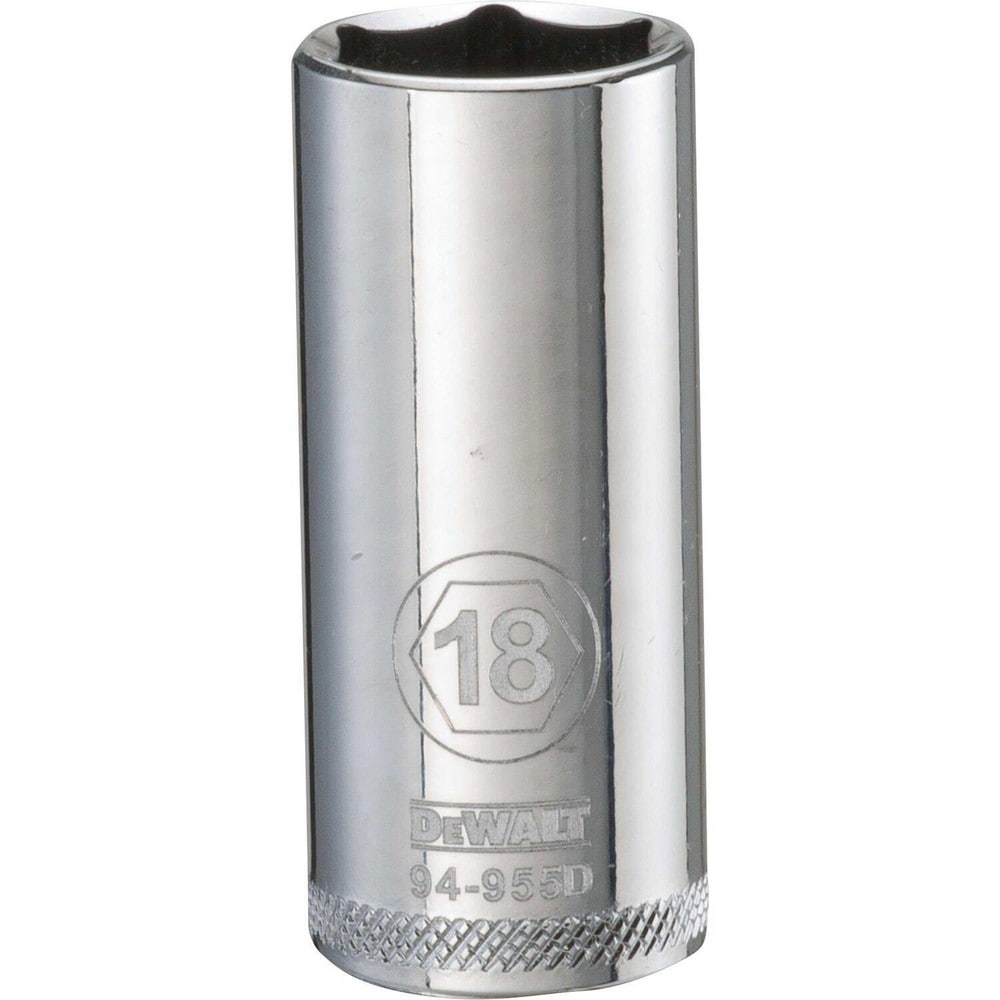 Deep Hand Socket: 3/8" Drive, 18.00 mm Socket, 6-Point