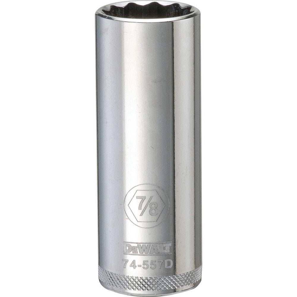 Deep Hand Socket: 1/2" Drive, 7/8" Socket, 12-Point