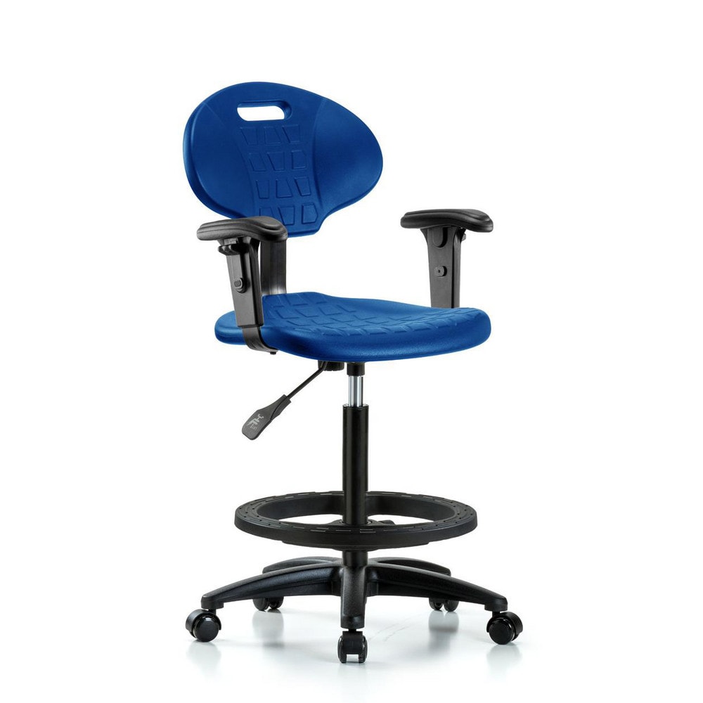 Polyurethane Task Chair: Polyurethane, 33" Seat Height, Blue