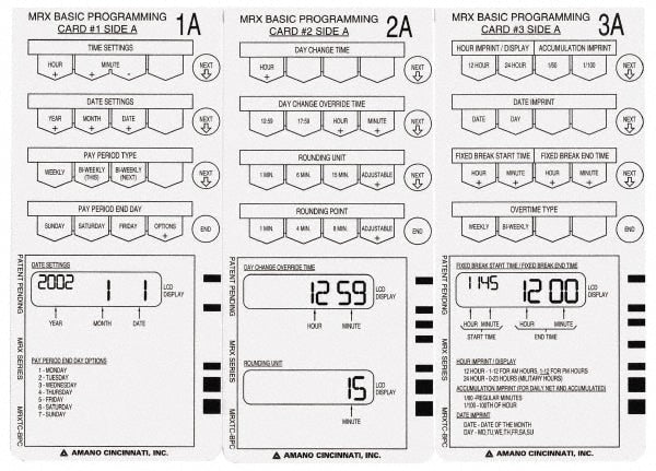 Time Cards & Time Clock Accessories; For Use With: Amano MRX-35 Calculating Time Recorder