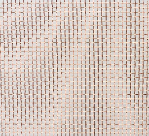 Wire Cloth: 23 Wire Gauge, 0.018" Wire Dia, Copper