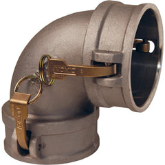 Suction & Discharge Hose Couplings; Type: Type DD Elbow; Coupling Type: Cam & Groove; Coupling Descriptor: Coupler x 90° Coupler; Material: Aluminum; Coupler Size (Fractional Inch): 4; Thread Size: Non-Threaded; Hose Size: 4