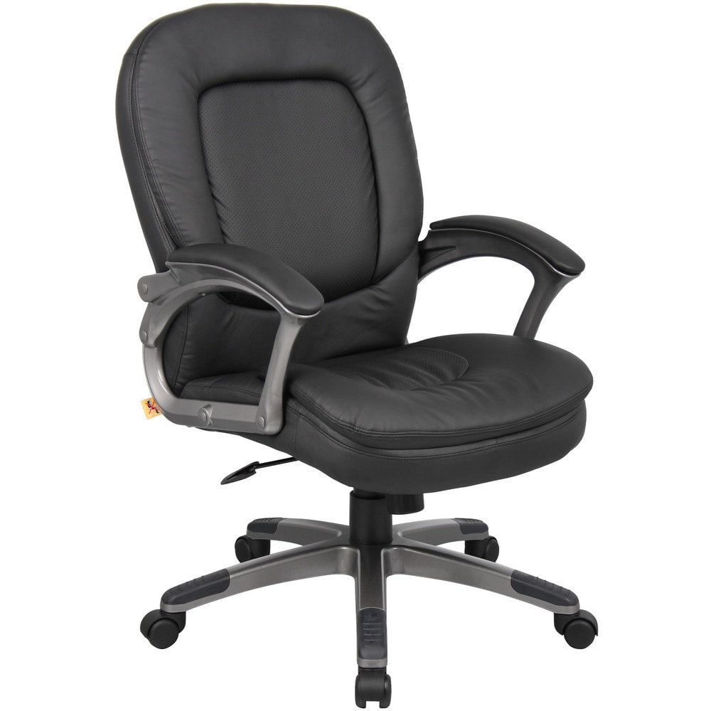 Task Chair: Vinyl, Adjustable Height, Black