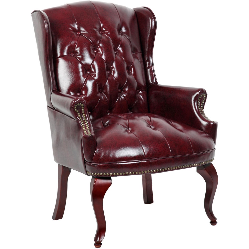 Task Chair: Vinyl, Adjustable Height, Oxblood