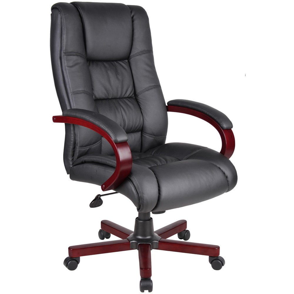 Task Chair: Vinyl, Adjustable Height, Black