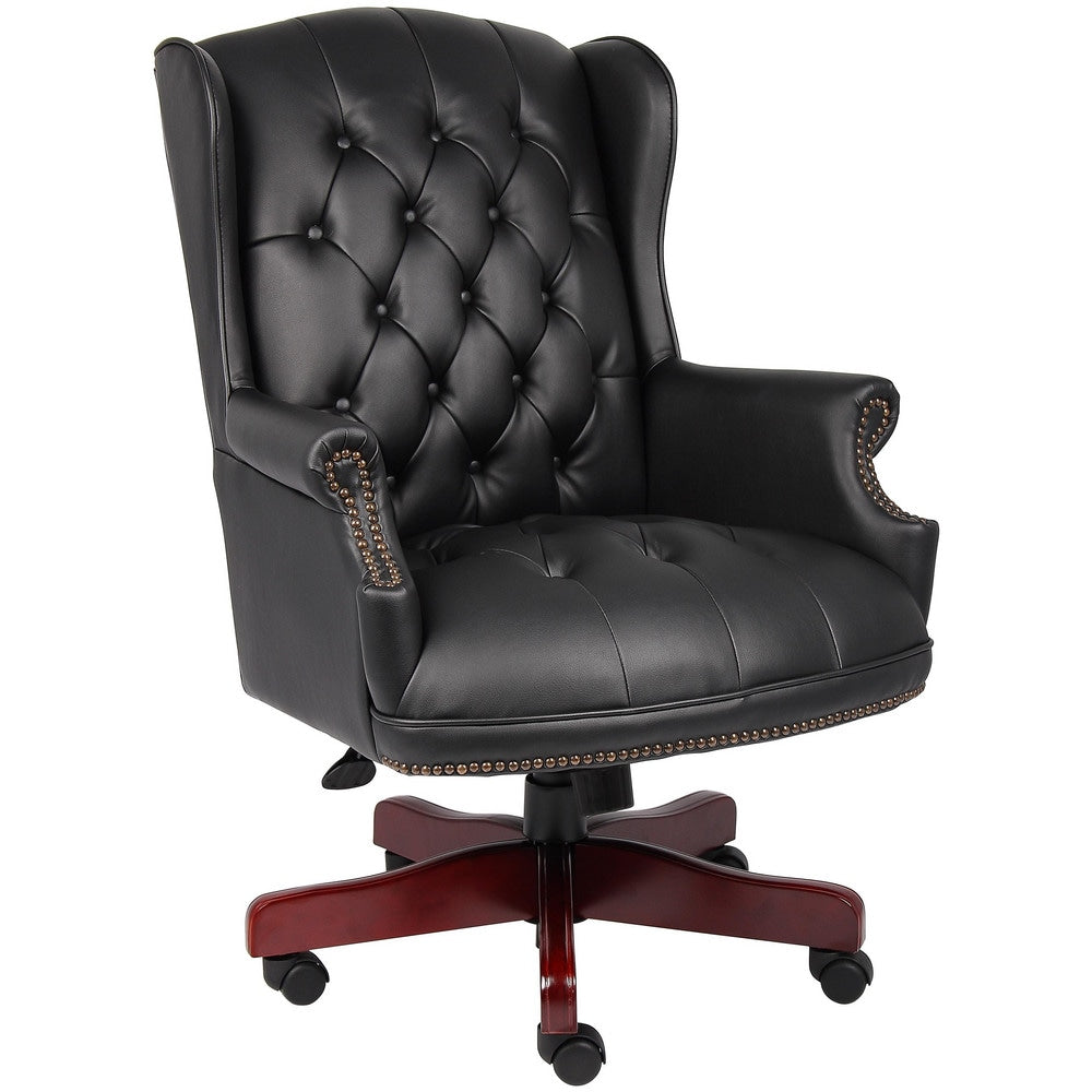 Task Chair: Vinyl, Adjustable Height, Black