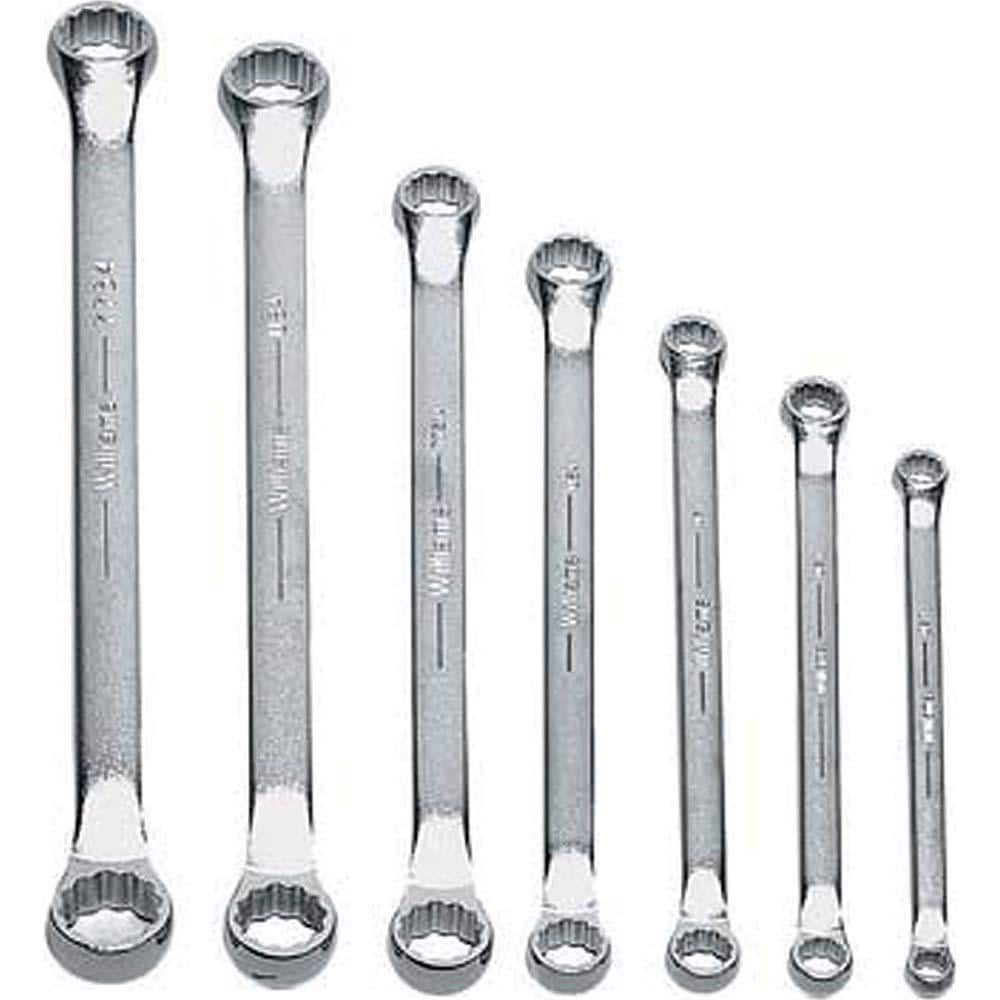 Double Head 10° Offset Box End Wrench Set: 7 Pc, Inch