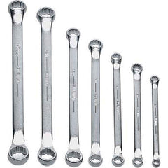 Double Head 10° Offset Box End Wrench Set: 7 Pc, Inch
