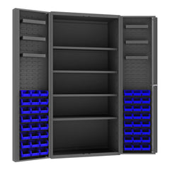 Steel Bin, Shelf & Door Shelf Cabinet: 36" Wide, 72" High