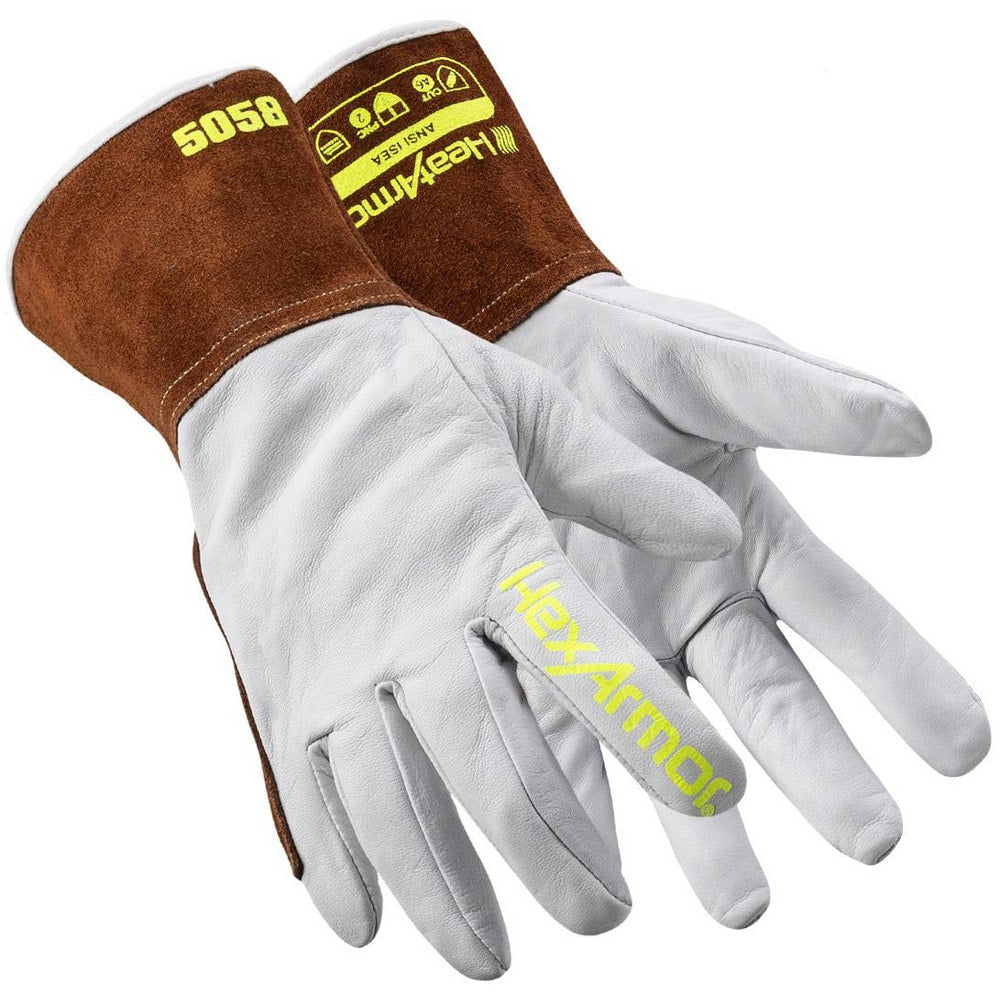 Welding Gloves: HeatArmor™ HeatArmor 5058`, Size X-Small, Uncoated-Coated, Leather, Pair, for TIG