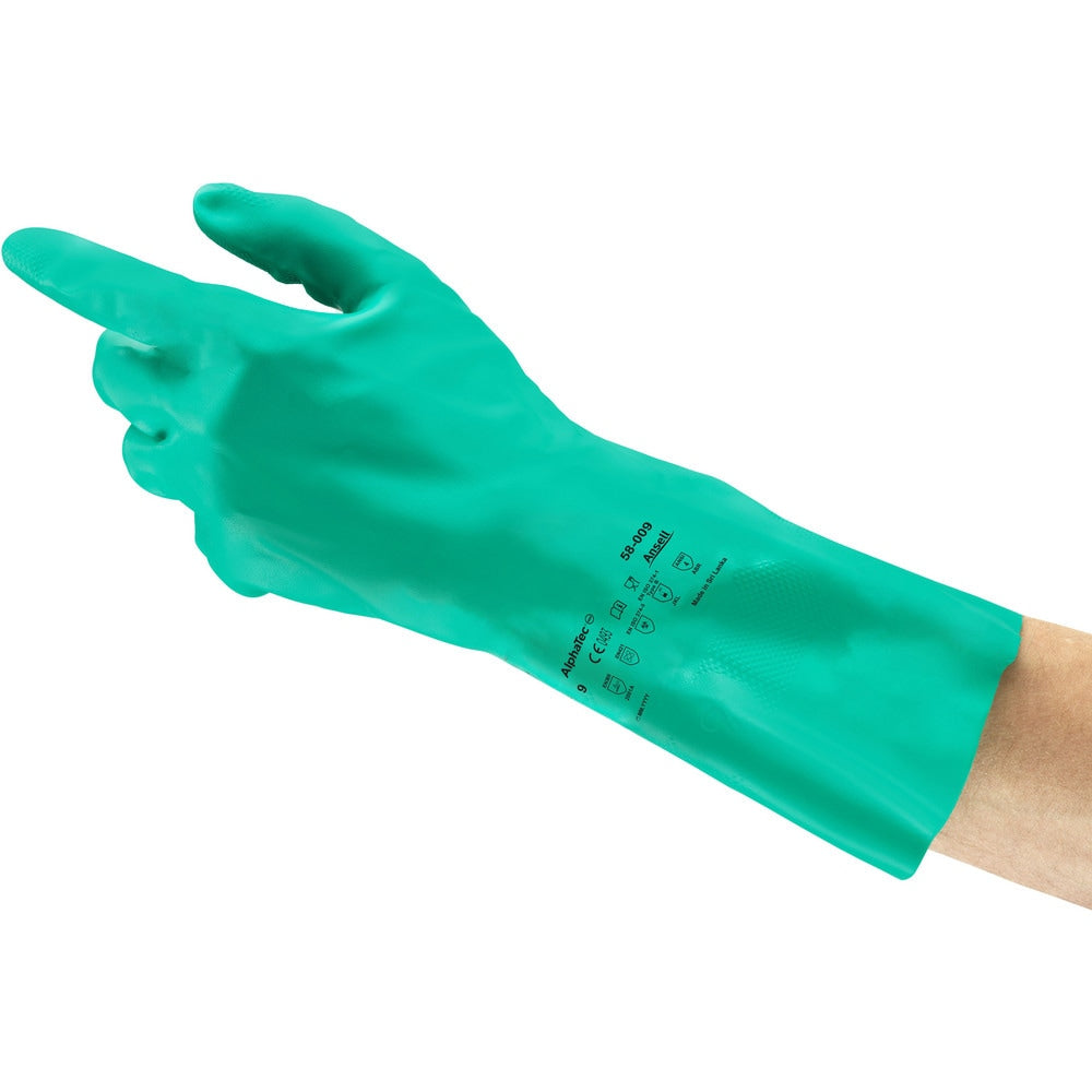 Chemical Resistant Gloves: AlphaTEC™ 58-009, Nitrile-Coated, Nitrile, Unsupported, General Purpose Chemical-Resistant