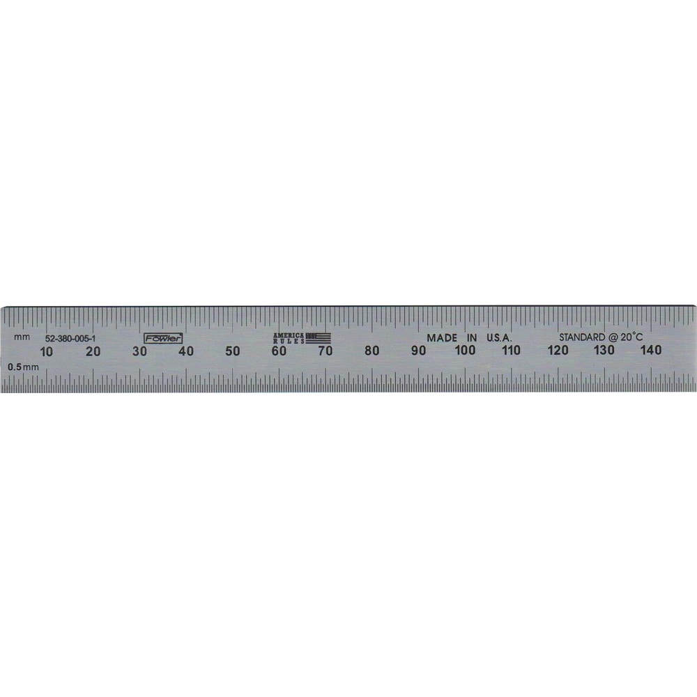 Steel Rules; Material: Steel; Graduation: 0.50;1.00; Tip Style: Flat; Color: Silver; Flexibility: Flexible