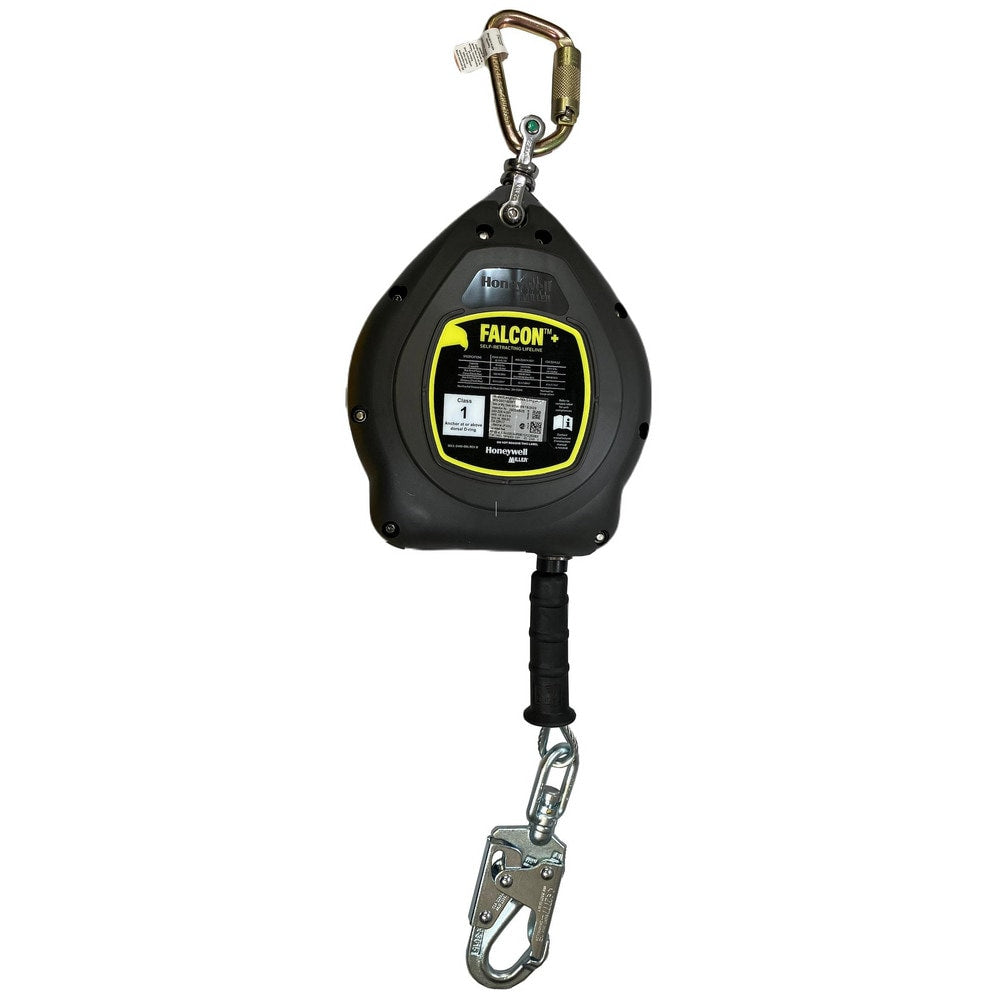 Self-Retracting Lifeline: 420 lb Capacity, 20.00' Lifeline, Steel Self-Locking Carabiner