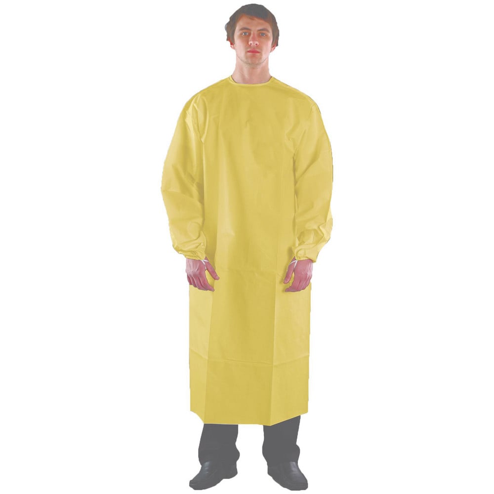 Disposable & Chemical-Resistant Apron: Size Medium, 69" Length, 0.2100 mil Thick, Yellow