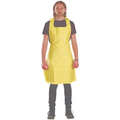 Disposable & Chemical-Resistant Apron:  Size  28 in X 36 in,  36" Length,  0.2100 mil Thick,  Yellow