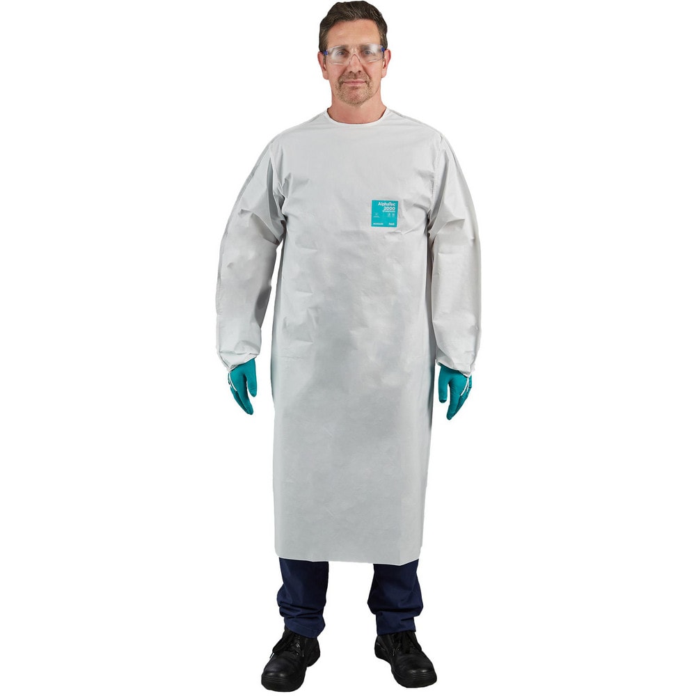 Disposable & Chemical-Resistant Apron: Size 3X-Large, 81" Length, 0.1600 mil Thick, White