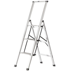 Step Stools; Stool Type: Folding Step; Base Type: Ultra Lightweight Aluminum; Aerospace Anodized Aluminum Finish; Large Folding Platform Steps with Tread; Fixed Top Handle for Safety; Minimal Plastic Accents for a High End Look; Load Capacity (Lb. - 3 Dec