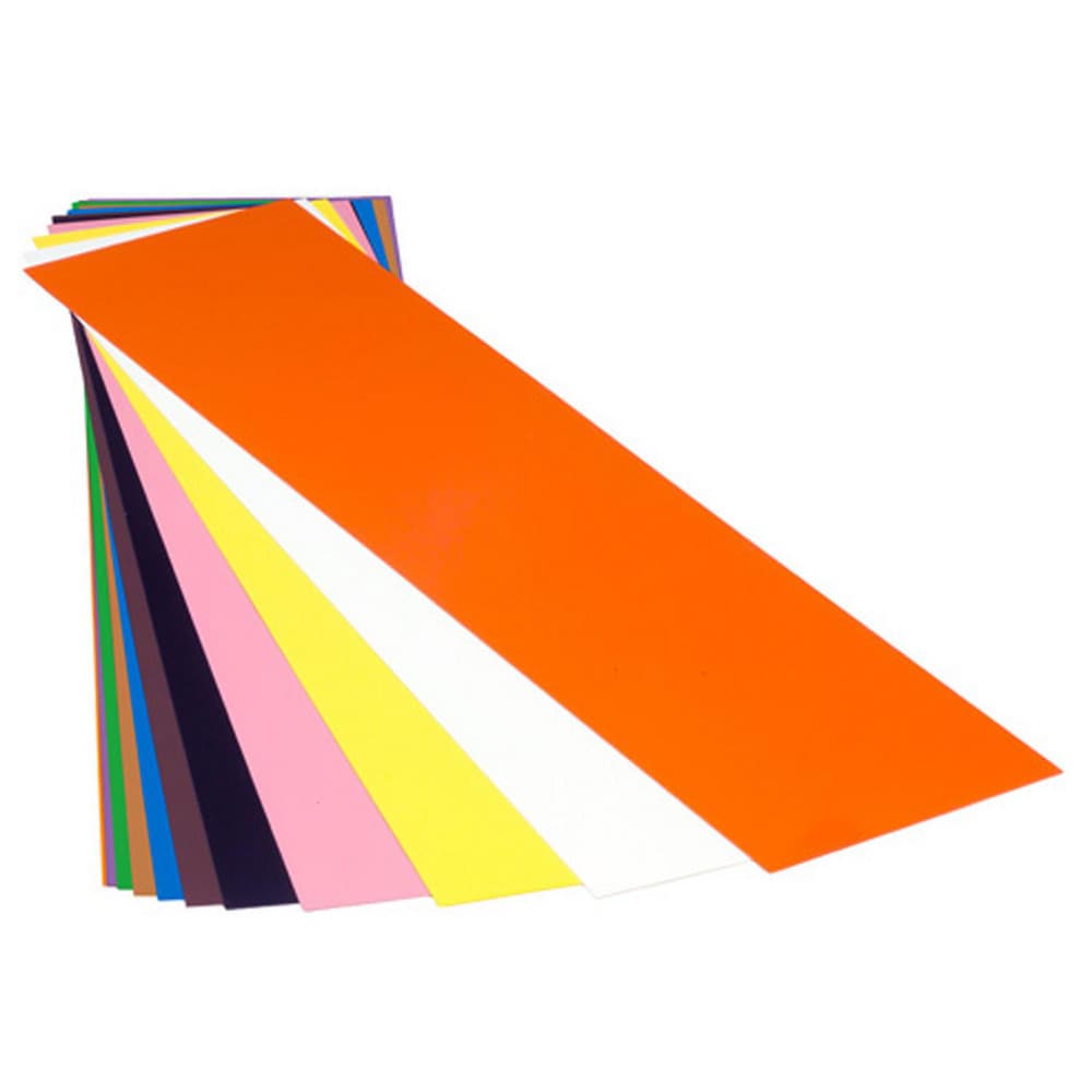 Plastic Shim Stock; Type: Shim Stock Sheet; Thickness (Decimal Inch): 0.0125 in; Width (Inch): 10 in; Length (Inch): 10.562 in; Color: Brown, White, Yellow, Black; Thickness Tolerance: +/-5% ; Minimum Temperature: -10° F