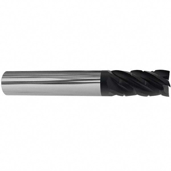 Corner Radius End Mill: 1" Dia, 3-1/4" LOC, 38 deg Helix, Corner Radius End, Series HS
