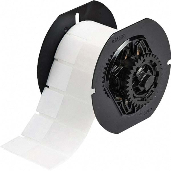 Label Maker Label: Clear & White, Polyester, 2-5/8" OAW, 1,500 per Roll