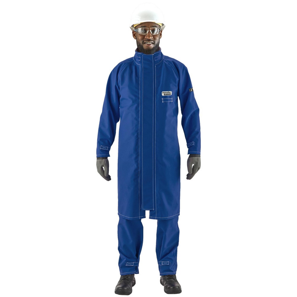 Rain & Chemical Resistant Coat: 2X-Large, Blue, 46-49" Chest, Nomex