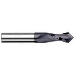 0.02″ Dia. × 0.063″ LOC × 1/8″ Shank Size × 1-1/2″ OAL, 90 Degrees, Carbide, AlTiN, Drill/End Mills
