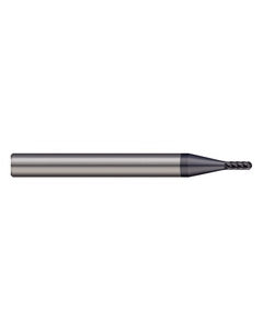 0.039″ Dia. × 0.117″ LOC × 1/4″ Shank Size × 2-1/2″ OAL, 6 Flute, Carbide, TiAlN Nano, Ballnose Endmill