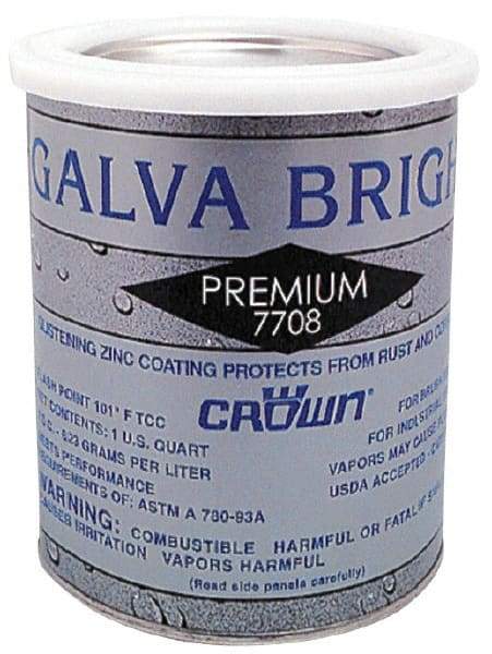 Crown - 32 oz Zinc Cold Galvanizing Compound - Comes in Bottle - Apex Tool & Supply