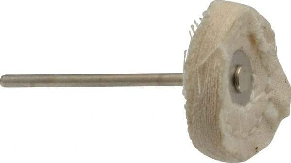 Made in USA - 1" Diam x 1/4" Thick, Mounted Polishing Wheel - Fine Grade, 3/32" Shank Diam - Apex Tool & Supply
