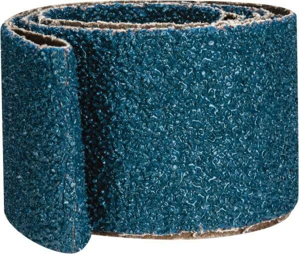 Made in USA - 2" Wide x 48" OAL, 24 Grit, Zirconia Alumina Abrasive Belt - Zirconia Alumina, Very Coarse, Coated, X Weighted Cloth Backing - Apex Tool & Supply
