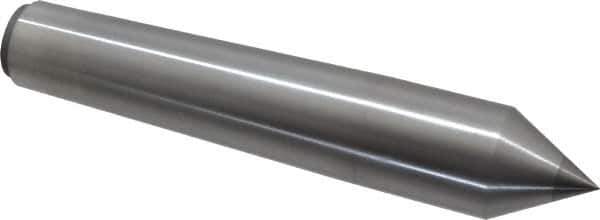 Made in USA - Carbide-Tipped Alloy Steel Standard Point Solid Dead Center - 4MT Morse Taper, 6-3/4" OAL - Apex Tool & Supply