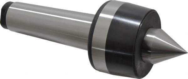 Bison - MT5 Taper Shank, 3.35" Head Diam 4,400 Lb Capacity Live Center - 2,500 Max RPM, 1.61" Point Diam, 1.77" Point Len, 4,400 Lb Max Workpc, 9.33" OAL, 1.77" Long Tip, Standard Point - Apex Tool & Supply