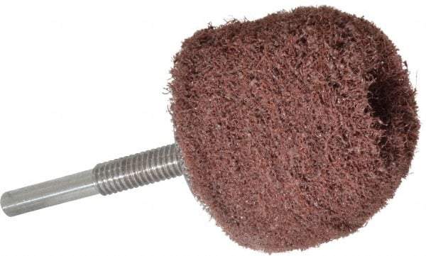 Superior Abrasives - 2" Diam x 2" Thick, Mounted Polishing Wheel - Medium Grade, 1/4" Shank Diam - Apex Tool & Supply