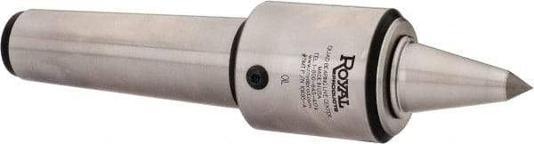 Royal Products - MT5 Taper Shank, 2.45" Head Diam 1,905 Lb Capacity Carbide Tipped Live Center - 12,000 Max RPM, 2.78" Head Length, 1-1/4" Point Diam, 2.35" Point Len, 525 Lb Max Workpc, 10-3/4" OAL, 1/2" Tip Diam, Long Point - Apex Tool & Supply