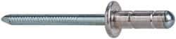 RivetKing - Size 84-86 Dome Head Aluminum Multi Grip Blind Rivet - Steel Mandrel, 0.156" to 3/8" Grip, 0.511" Head Diam, 0.257" to 0.261" Hole Diam, 0.59" Length Under Head, 1/4" Body Diam - Apex Tool & Supply