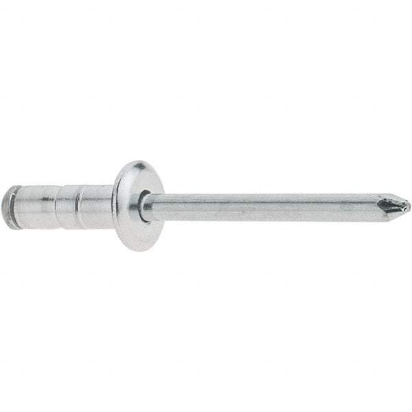 RivetKing - Size 52-54 Large Flange Head Aluminum Multi Grip Blind Rivet - Steel Mandrel, 0.047" to 0.276" Grip, 1/2" Head Diam, 0.16" to 0.164" Hole Diam, 0.512" Length Under Head, 5/32" Body Diam - Apex Tool & Supply